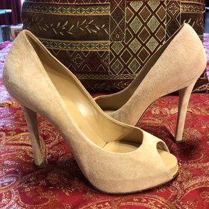 Beige Suede Roger Vivier 5" heels - Size 37 1/2